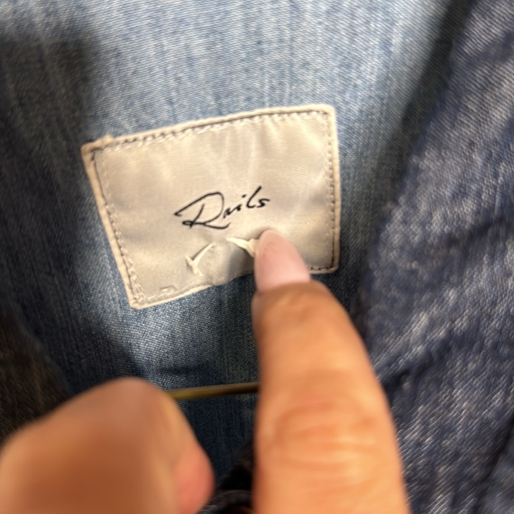 Rails Chambray Color Block Button Down - image 2